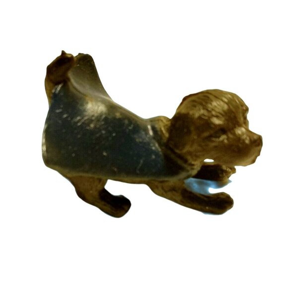 Miniature Toy Dog  Black Blue Cape Dollhouse - Picture 3 of 10